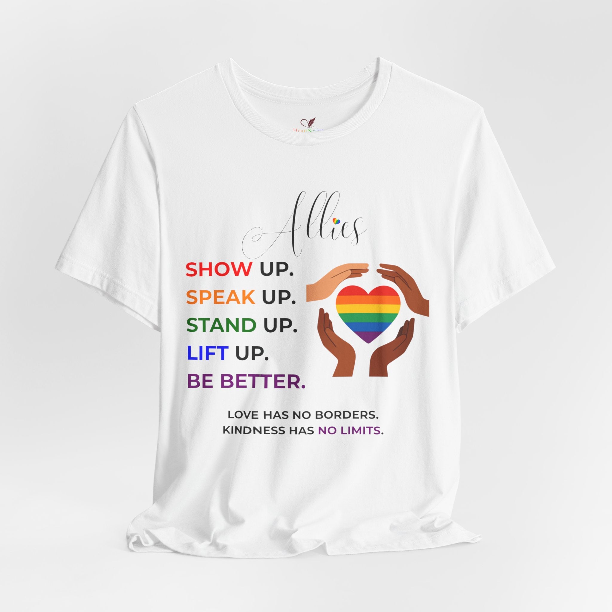 Allies Show Up Speak Up Stand Up LGBTQ+ Ally Pride Shirt