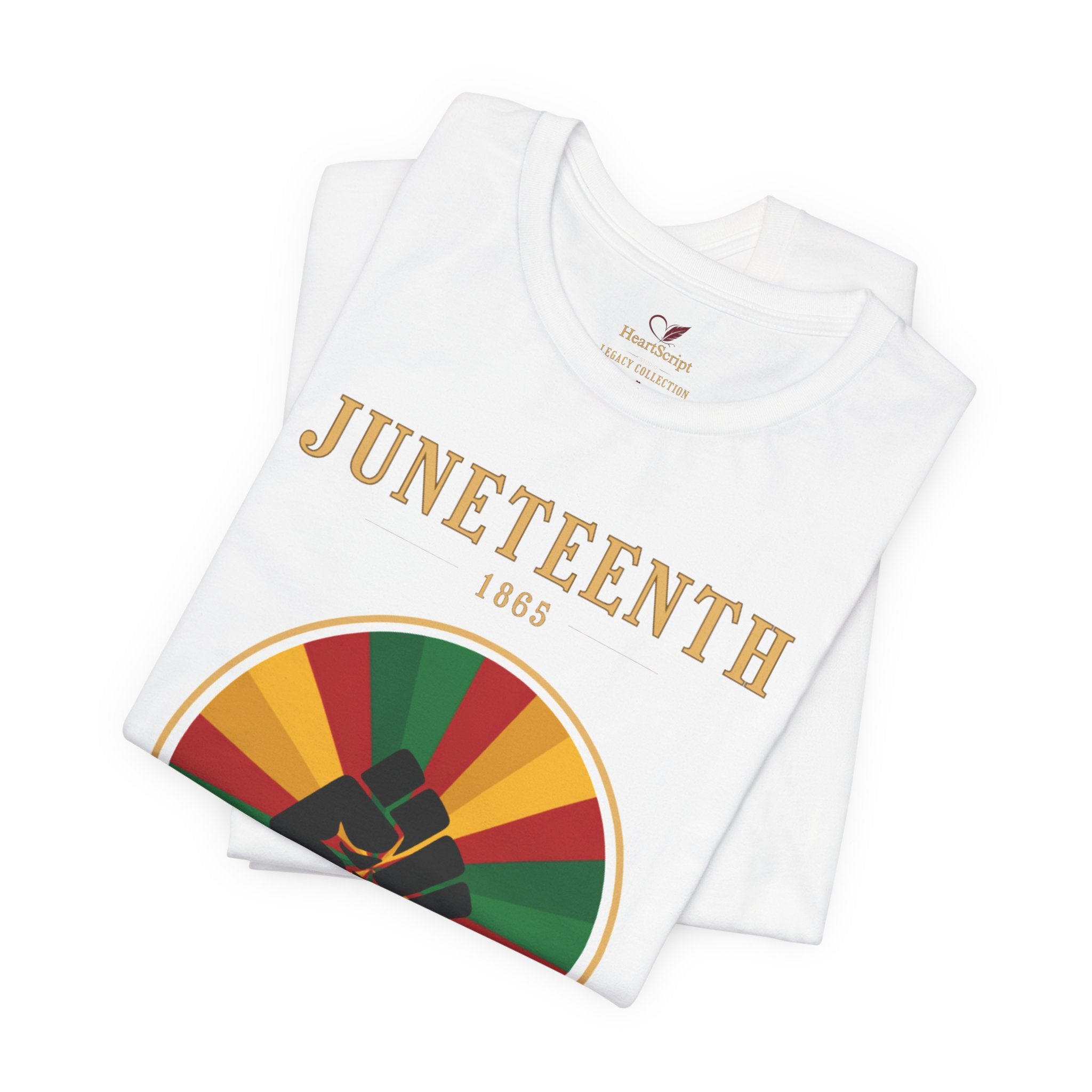 Juneteenth Sun Fist Tee — Front & Back · Celebrate Freedom