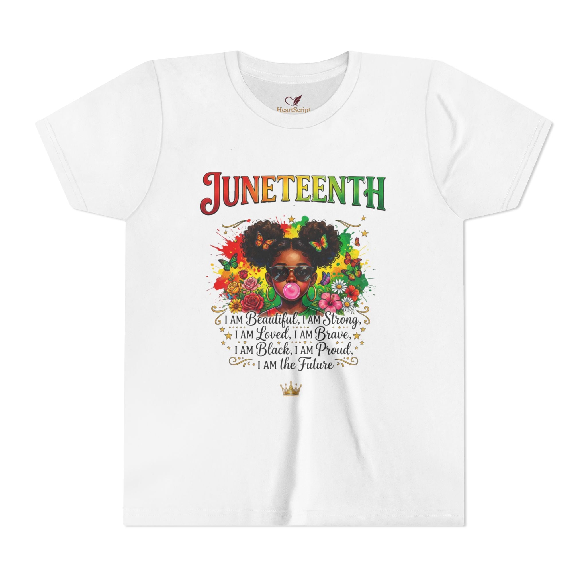 Junior Legacy Girls Youth Tee — Front & Back · I AM Beautiful