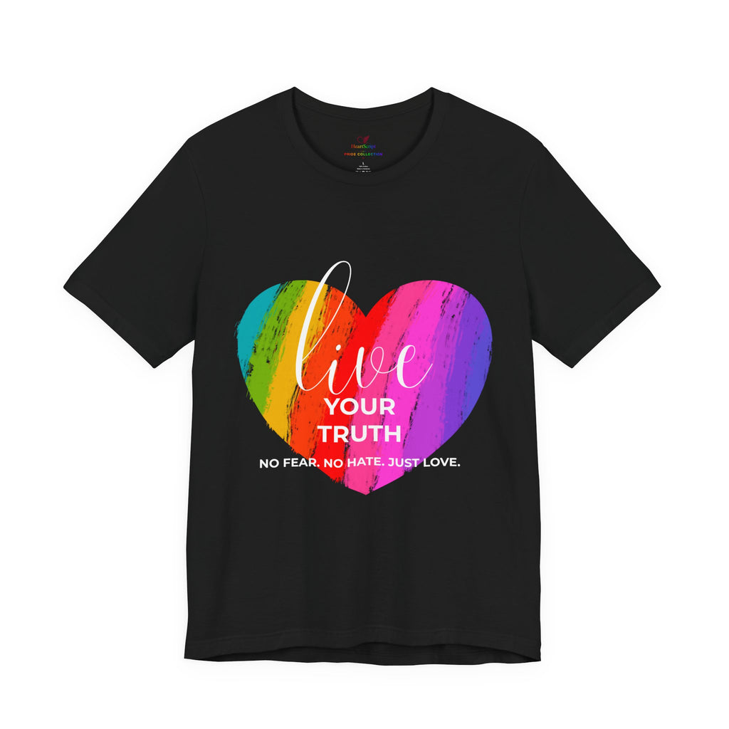 Live Your Truth Rainbow Heart LGBTQ+ Pride Shirt