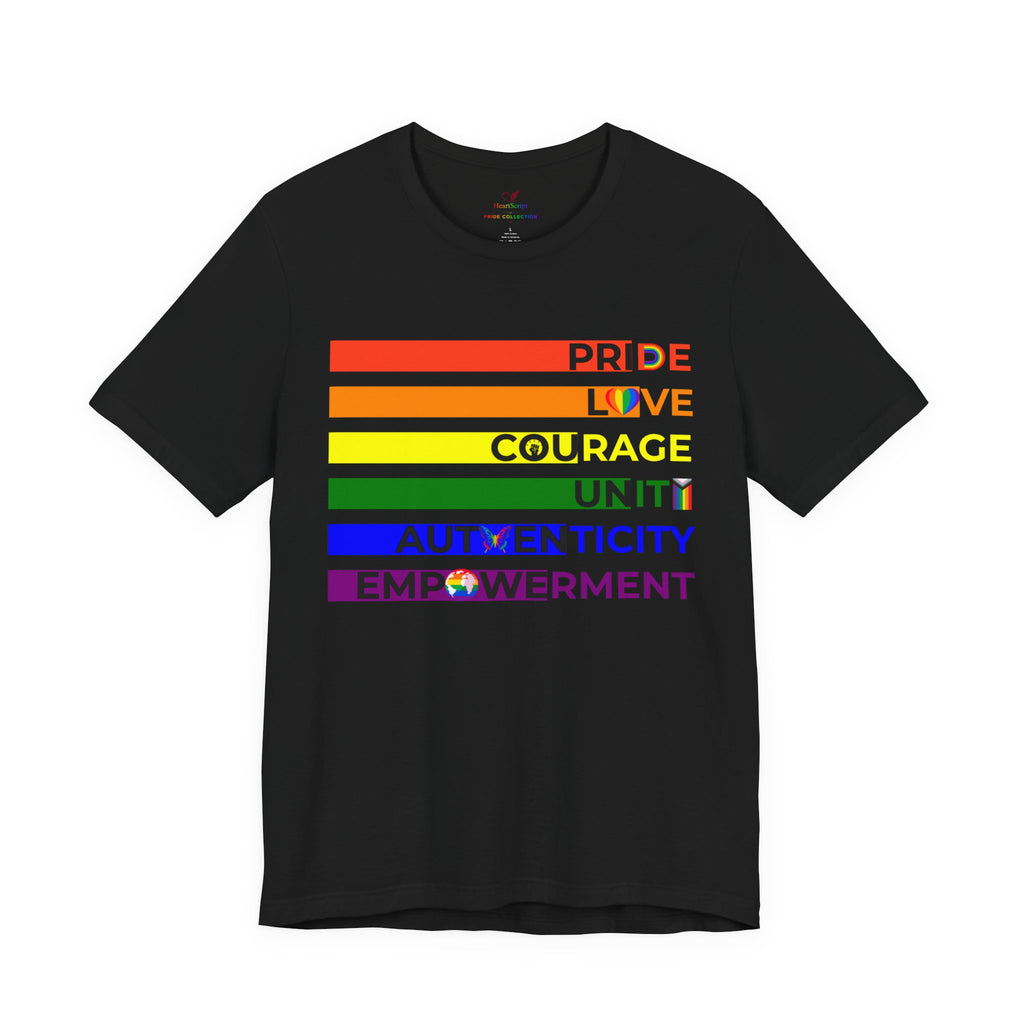 Pride Love Courage Unity Authenticity Empowerment Rainbow Pride Shirt