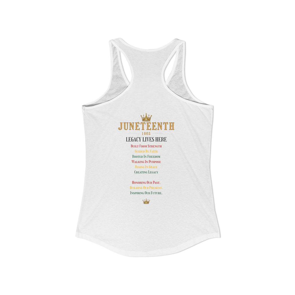 Women's Ideal Racerback Tank Front + Back Print