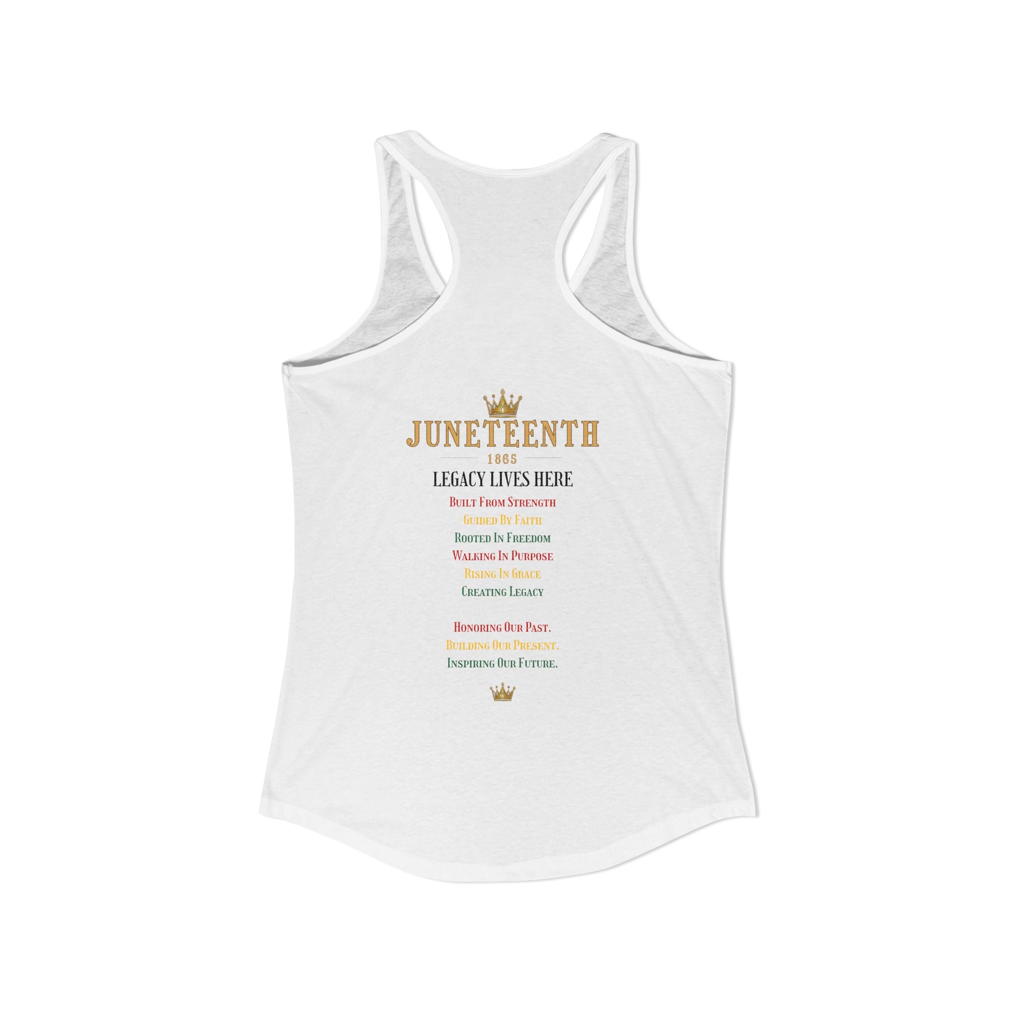 Women's Ideal Racerback Tank Front + Back Print