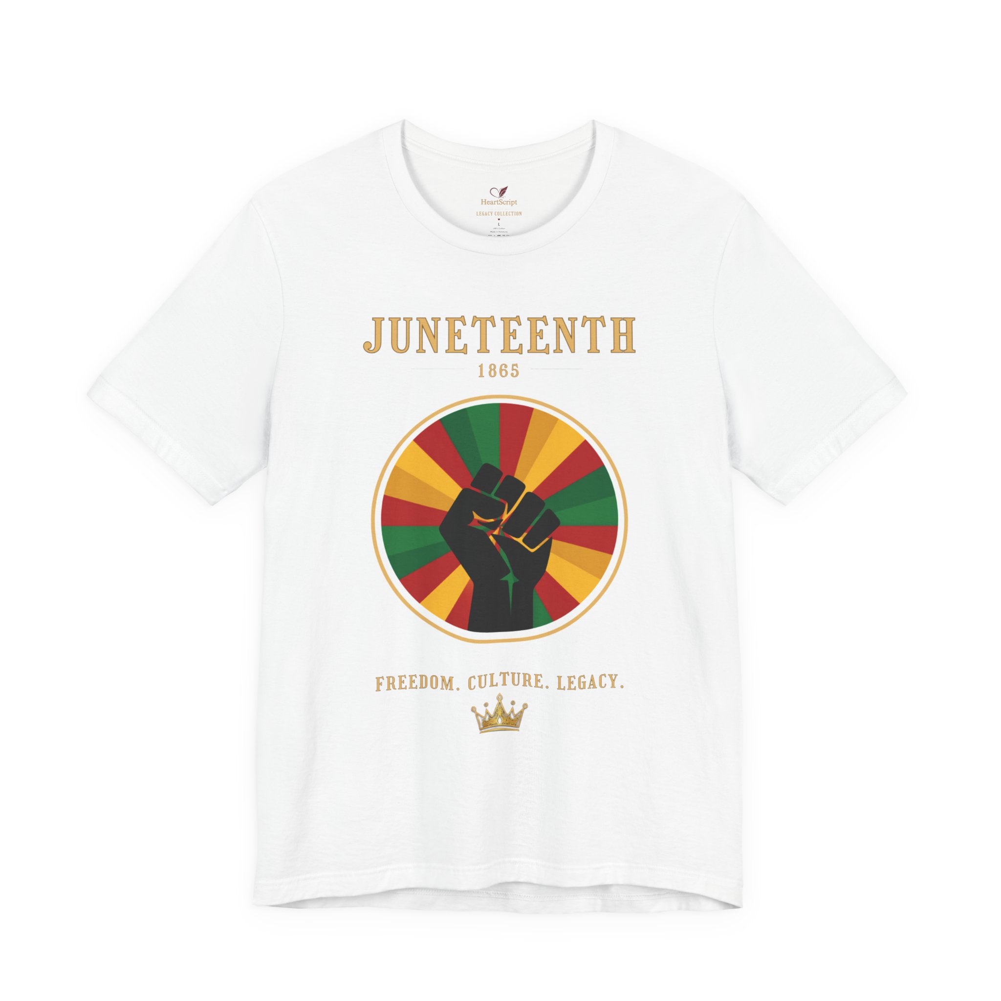 Juneteenth Sun Fist Tee — Front Print · Celebrate Freedom