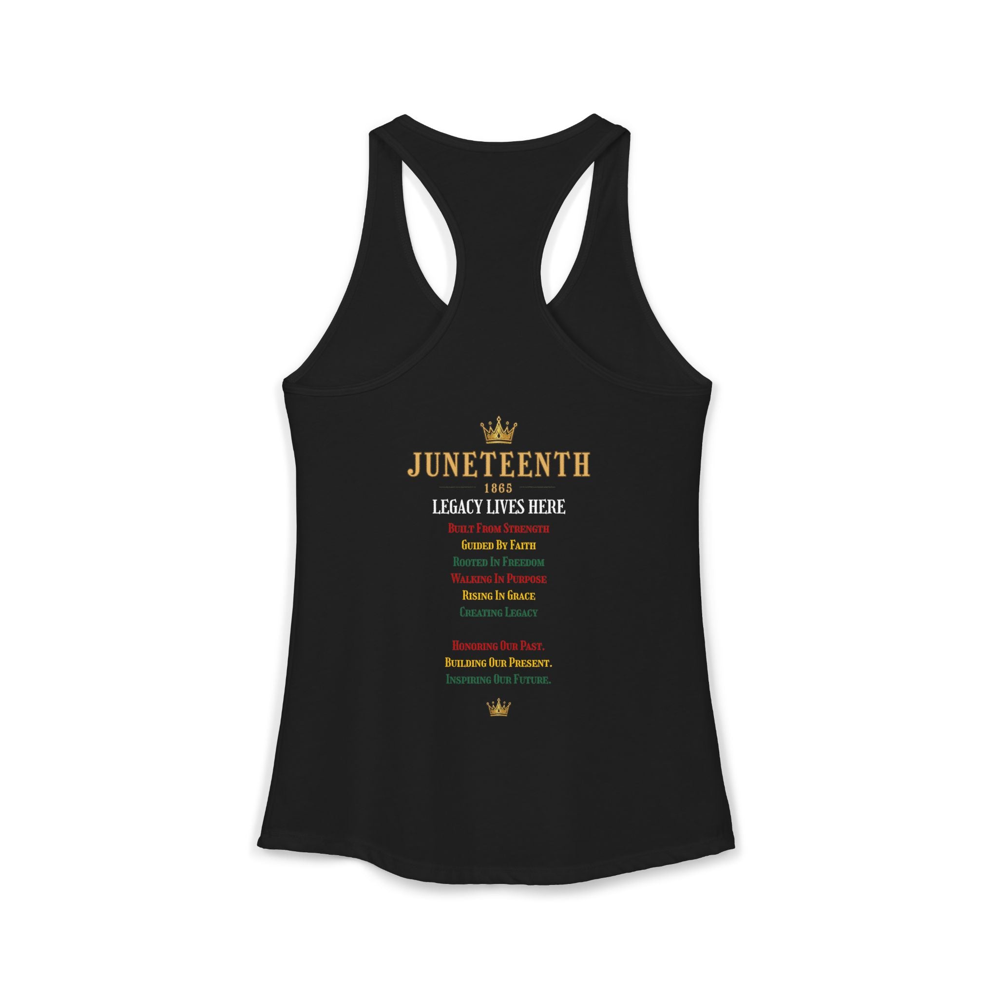 Women's Ideal Racerback Tank Front + Back Print