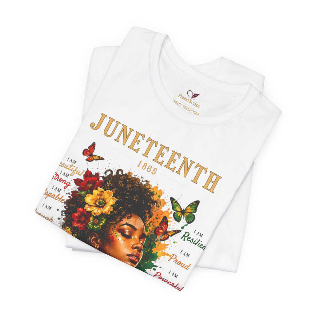 Flower Queen Juneteenth Tee — Front Print · I AM Beautiful