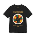 Juneteenth Sun Fist Tee — Front & Back · Celebrate Freedom