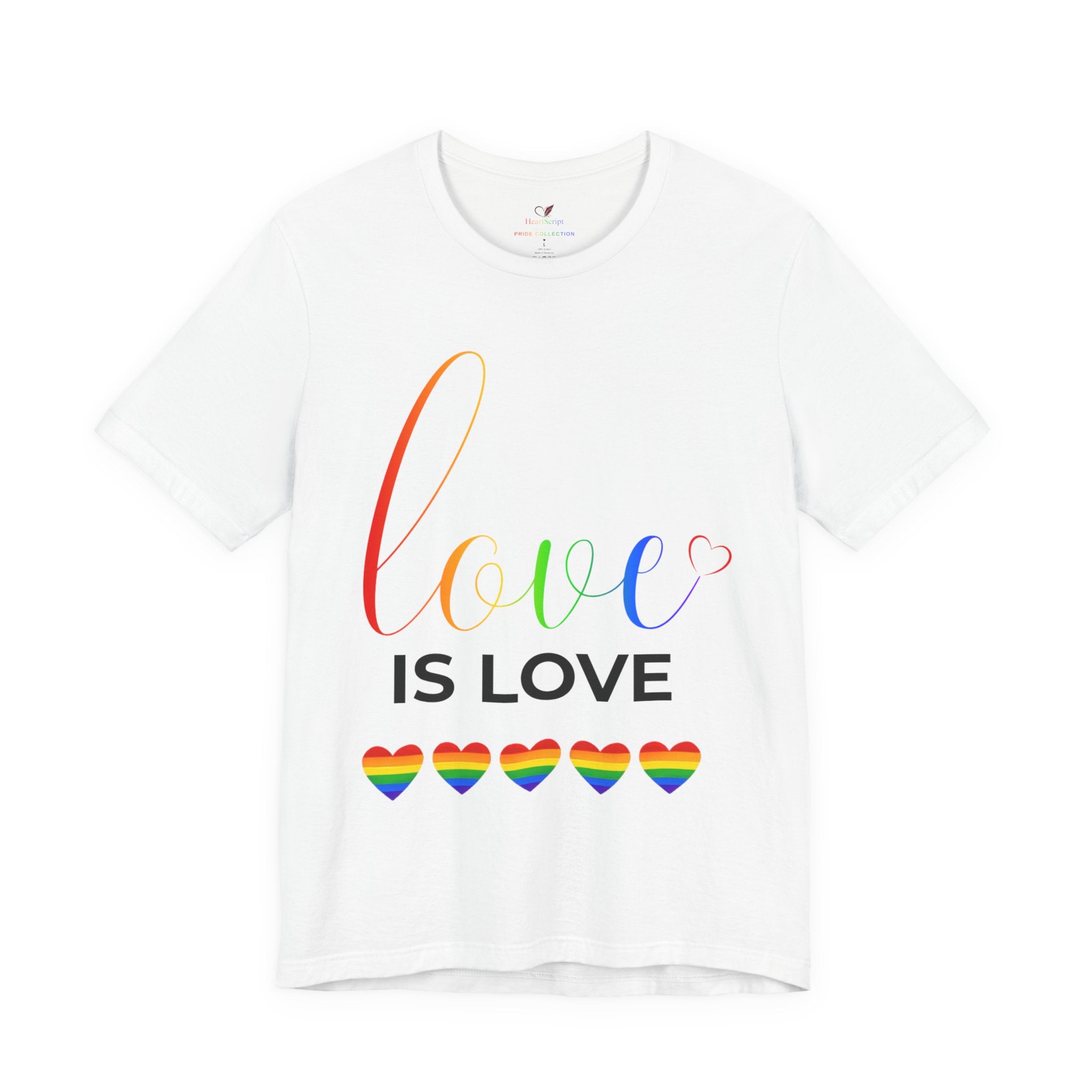 Love Is Love Rainbow Hearts Pride Shirt | LGBTQ+ Equality Tee