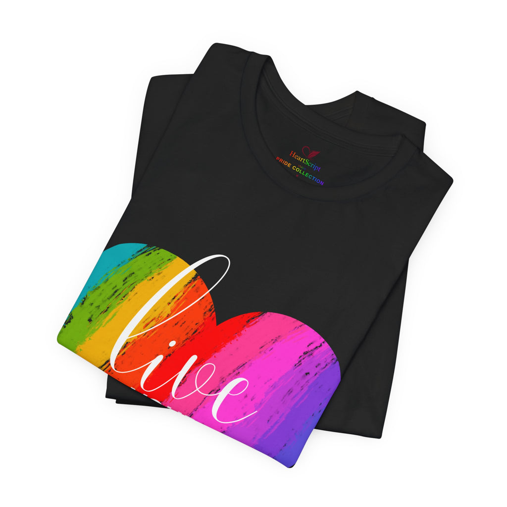 Live Your Truth Rainbow Heart LGBTQ+ Pride Shirt