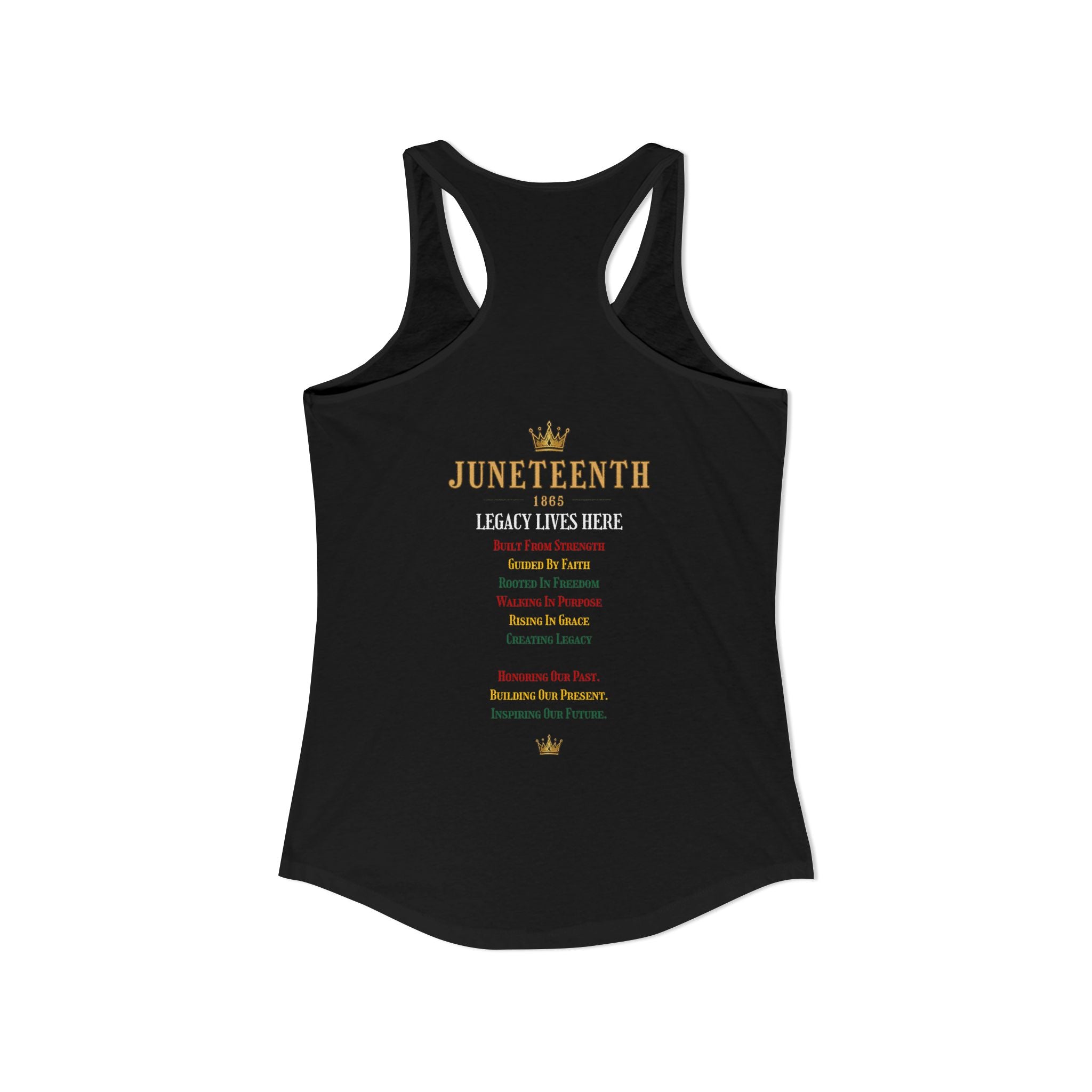 Women's Ideal Racerback Tank Front + Back Print