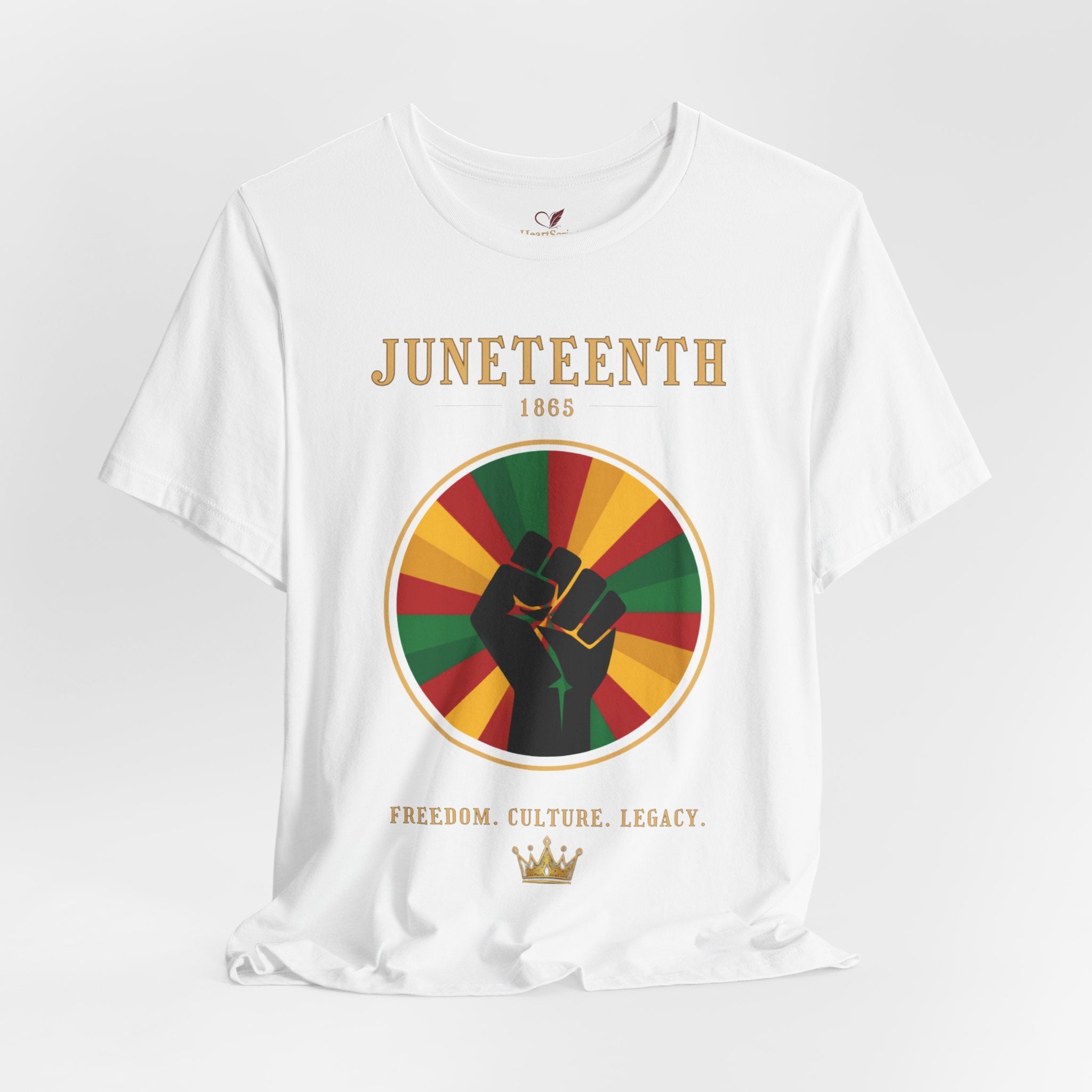 Juneteenth Sun Fist Tee — Front & Back · Celebrate Freedom