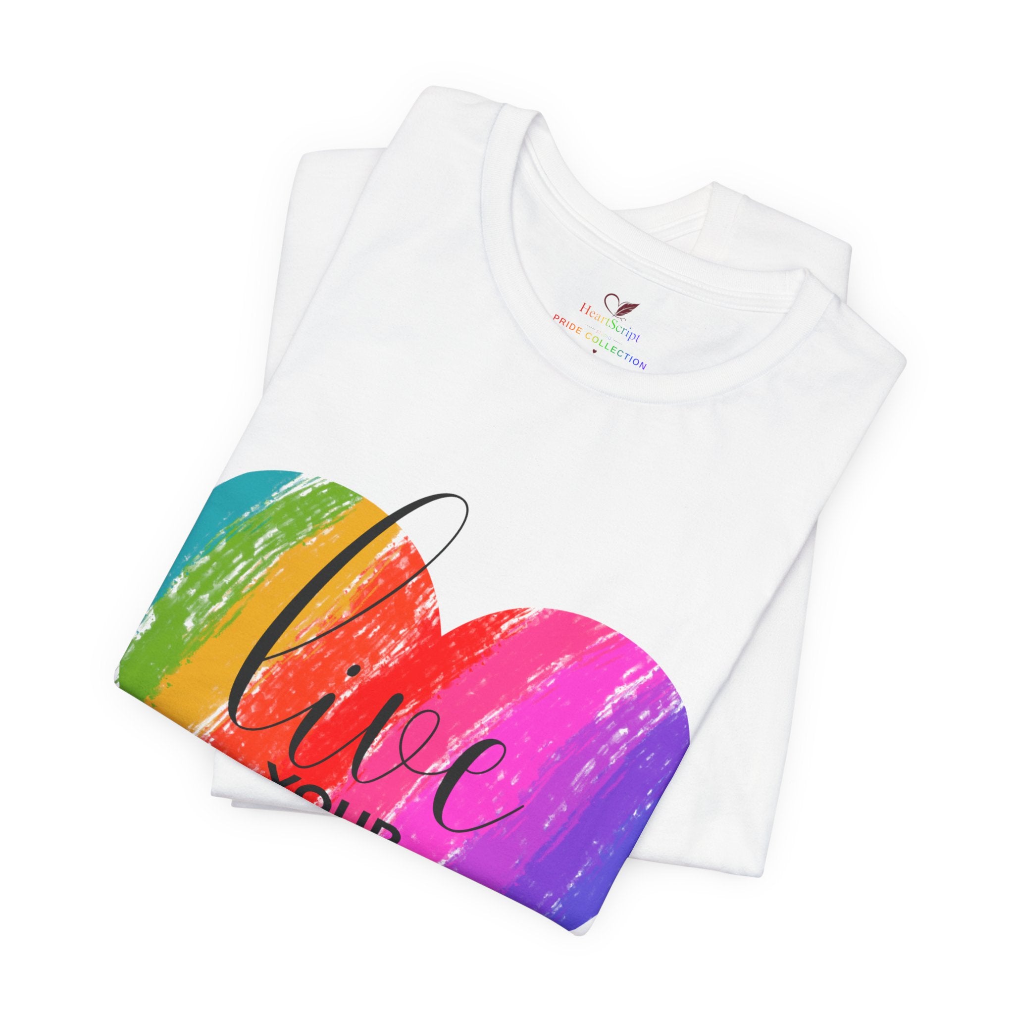 Live Your Truth Rainbow Heart LGBTQ+ Pride Shirt
