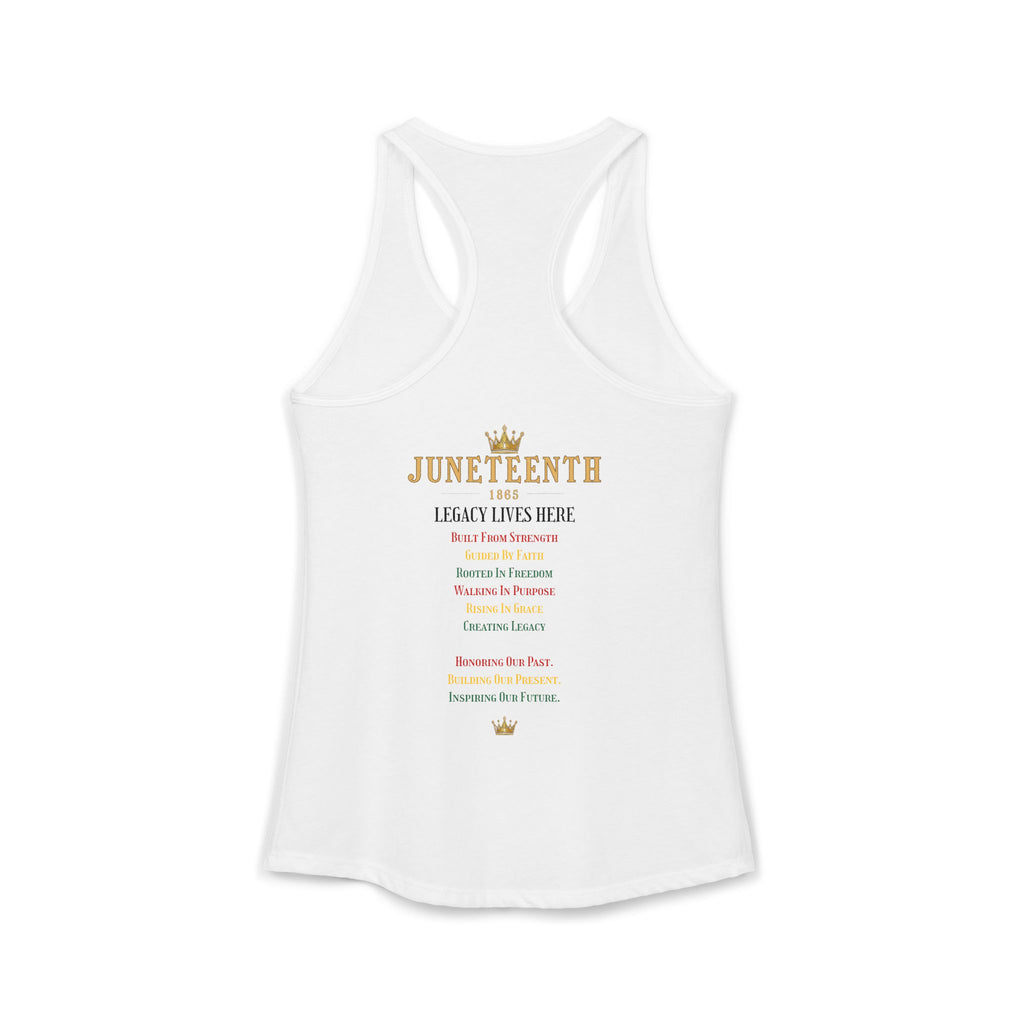 Women's Ideal Racerback Tank Front + Back Print