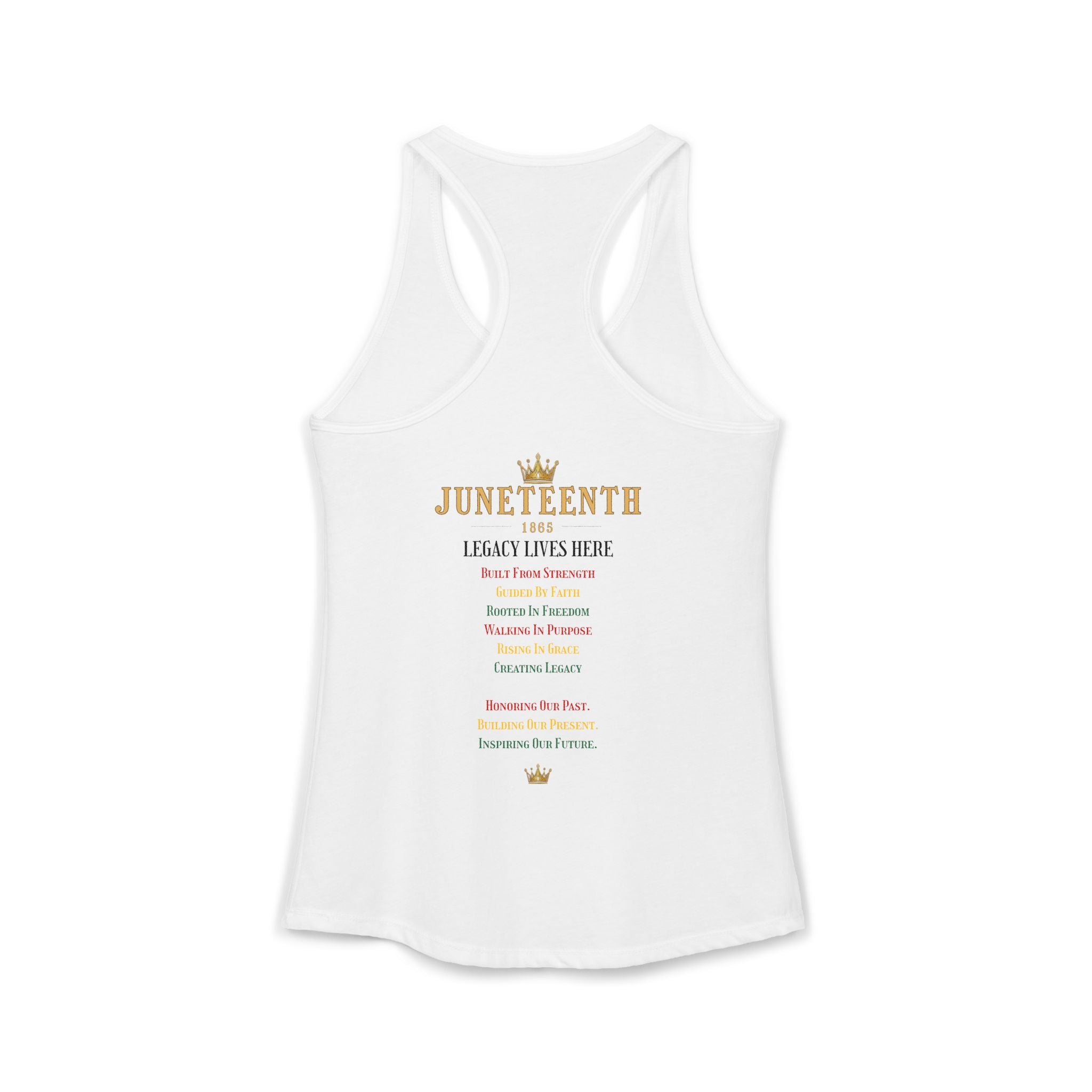 Women's Ideal Racerback Tank Front + Back Print