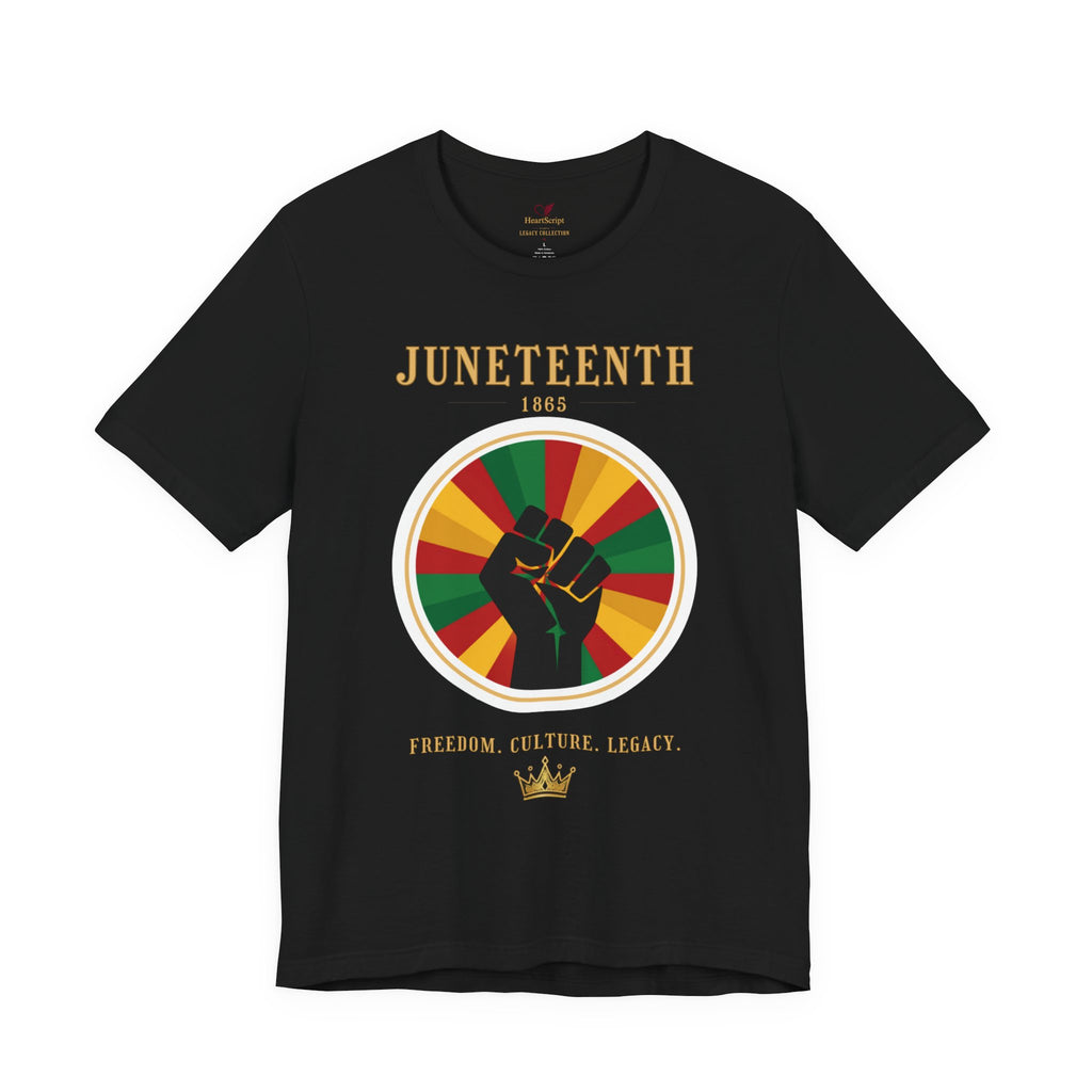 Juneteenth Sun Fist Tee — Front Print · Celebrate Freedom