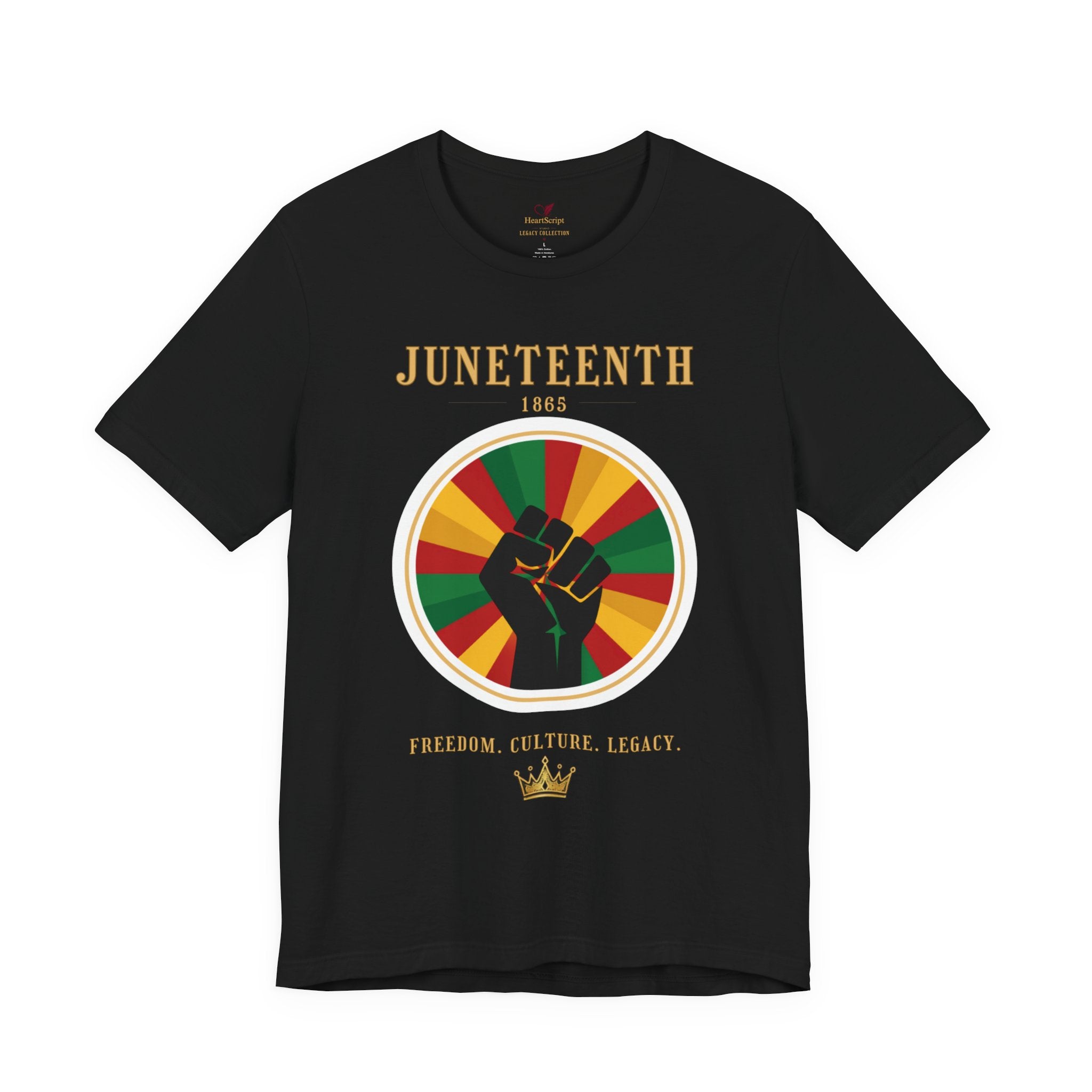 Juneteenth Sun Fist Tee — Front Print · Celebrate Freedom