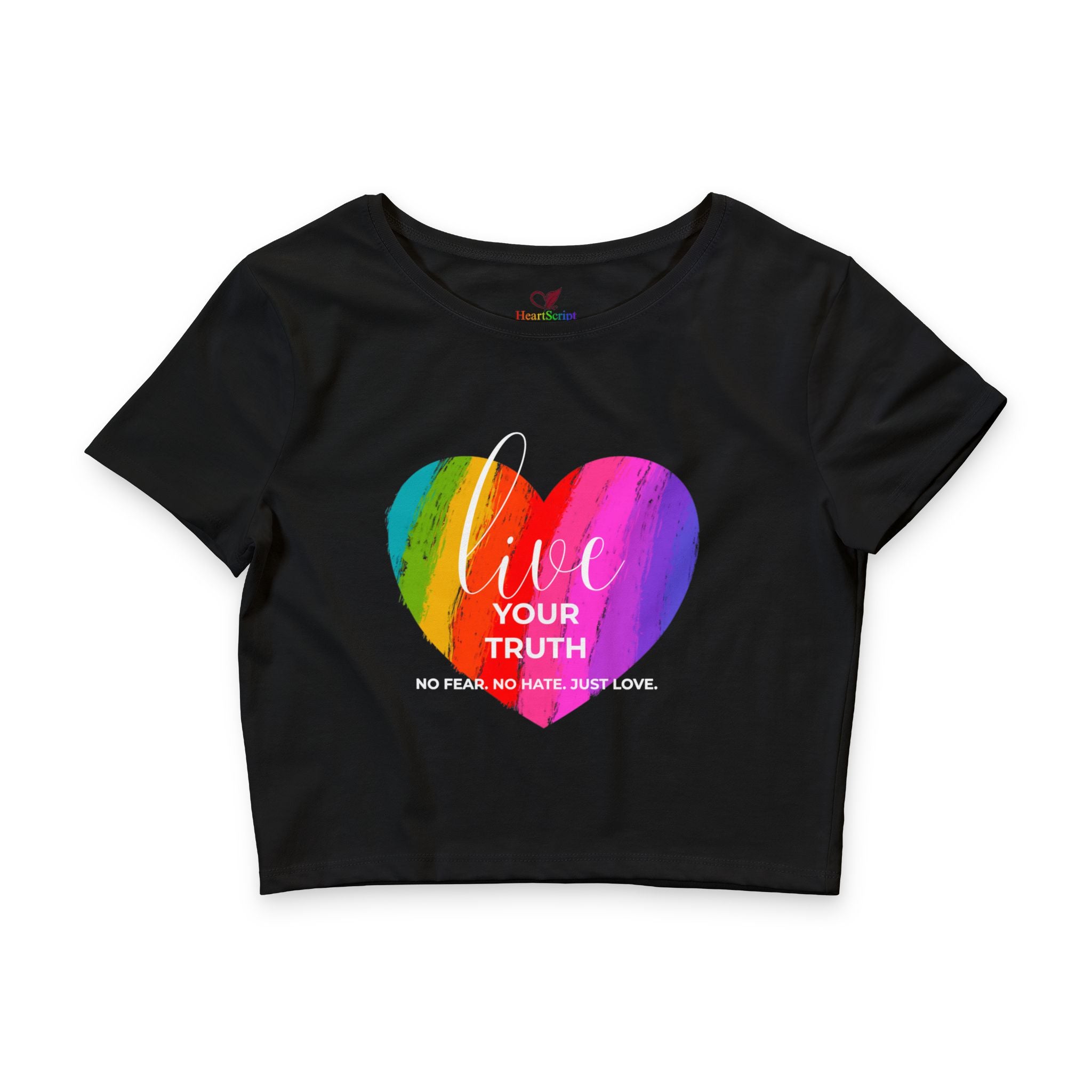 Live Your Truth Pride Crop Tee | No Fear No Hate Just Love