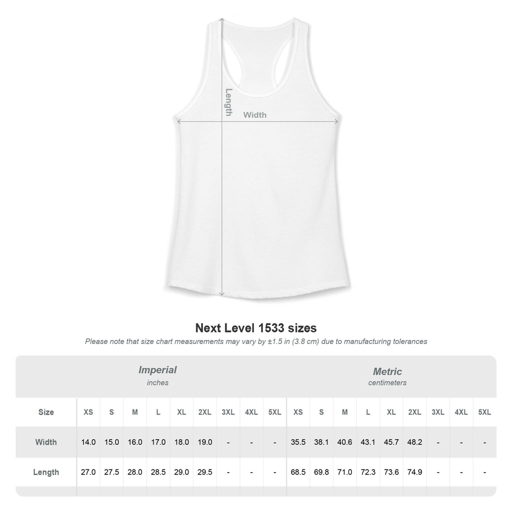 Women's Ideal Racerback Tank Front + Back Print