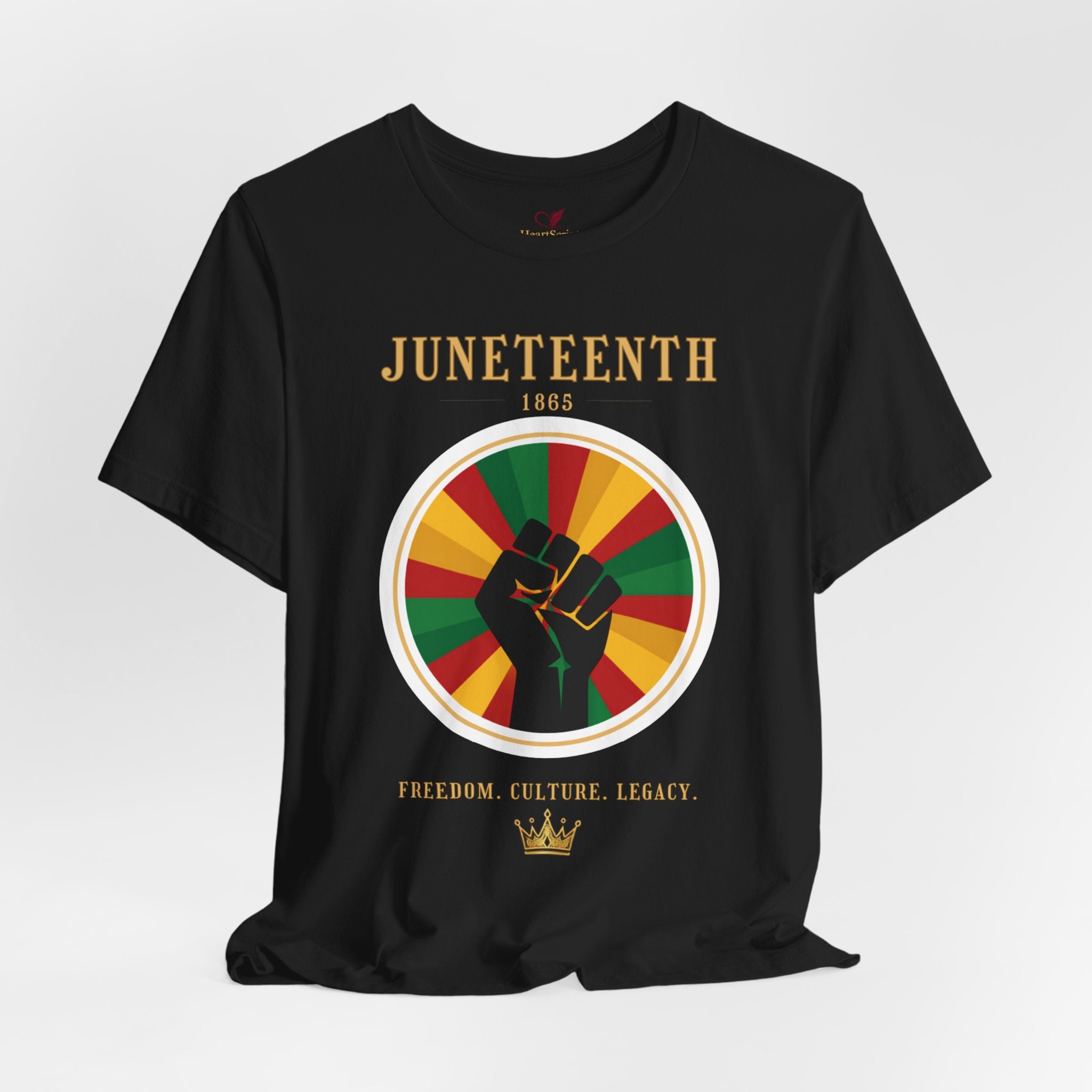 Juneteenth Sun Fist Tee — Front Print · Celebrate Freedom