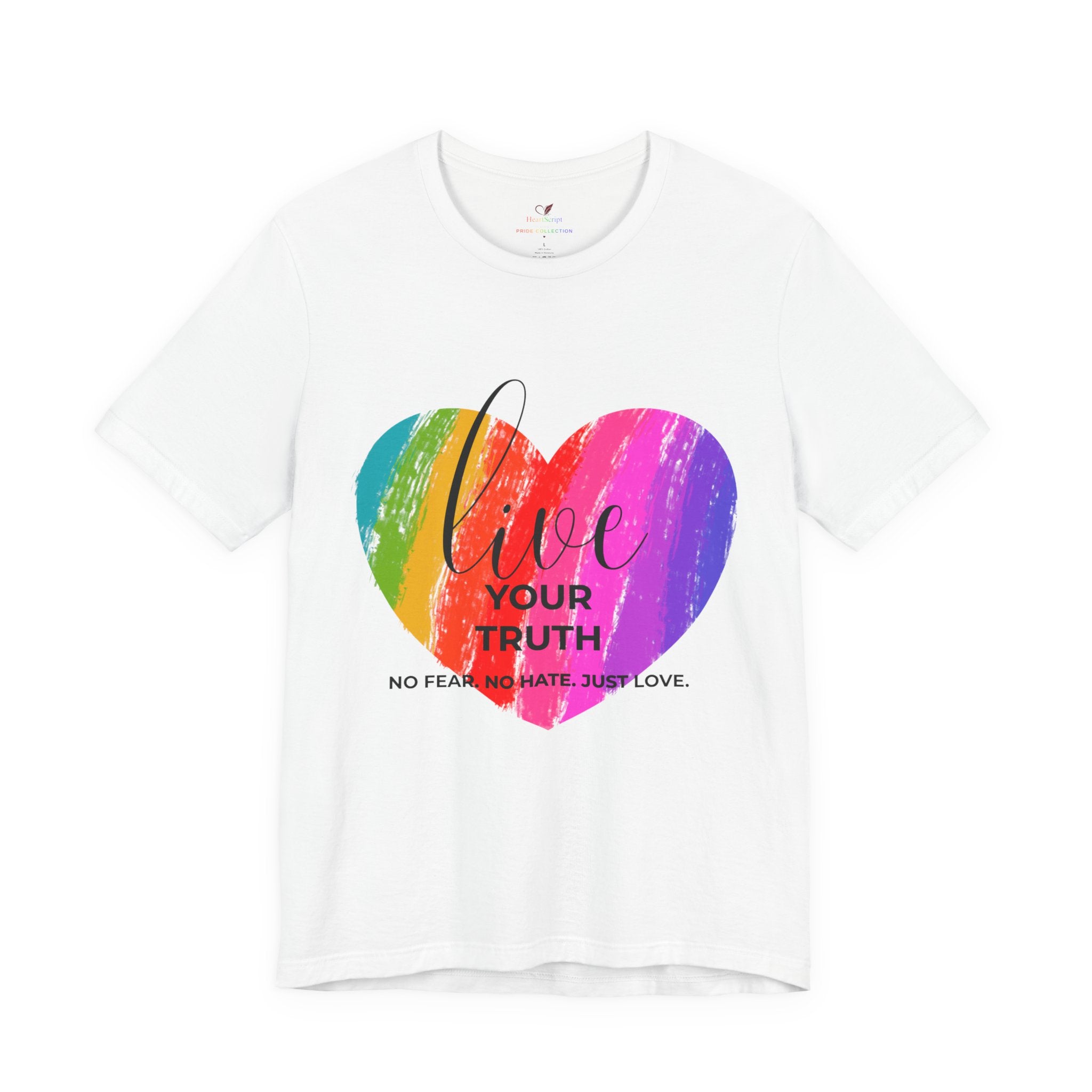 Live Your Truth Rainbow Heart LGBTQ+ Pride Shirt