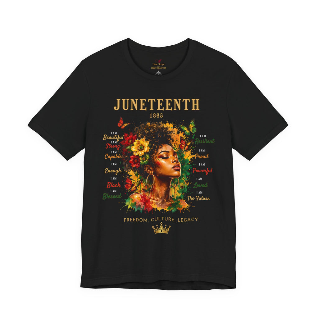 Flower Queen Juneteenth Tee — Front Print · I AM Beautiful